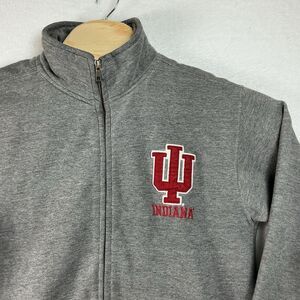 Indiana Hoosiers Pro-Weave Full Zip Jacket Gray NCAA College Mens Small